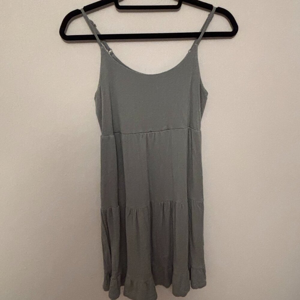 Pink Rose Gray Tiered Dress - Small